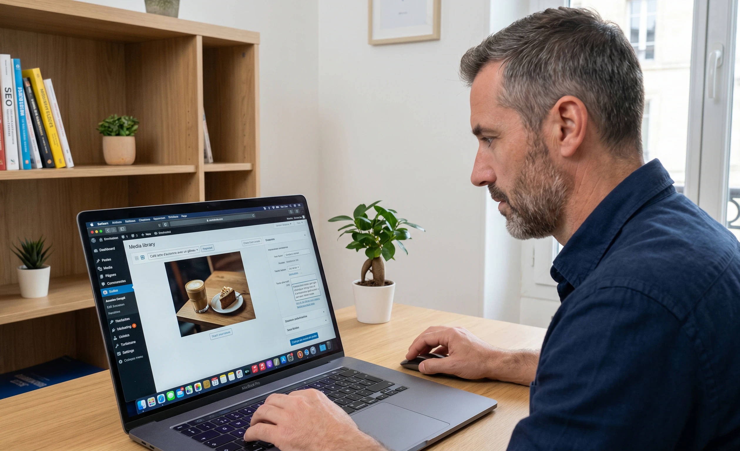 onsultant SEO saisissant un texte alternatif (balise Alt) descriptif dans WordPress pour une image